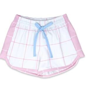 SET ACTIVE ANNIE SHORT‎ PINK WINDOWPANE NWT SIZE 11/12
